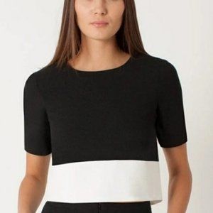 Black Halo Leilani colorblock cropped blouse
